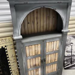 Distressed Hutch large Black Mirror and three Paris theme pictures