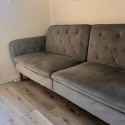 Dark Gray Velvet Futon