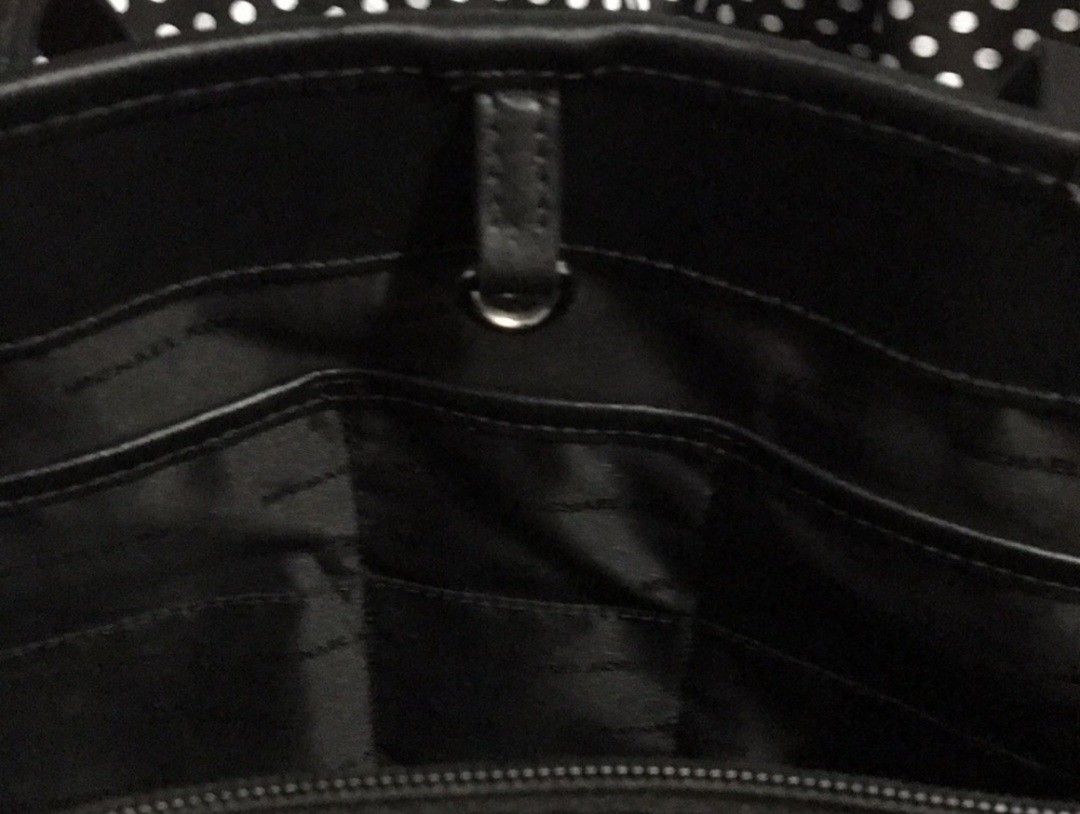 Michael Kors Large Black Logo Tote With Silver Accents