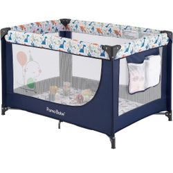 Portable Crib Baby Playpen with Mattress and Carry Bag.