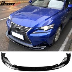 Fits 2014-2016 Lexus IS200t IS250 IS300 IS350 F Sport Sedan R Style Gloss Black Front Bumper Lip PP