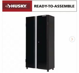 Ready-to-Assemble 36.6 in. W x 72 in. H x 18.3 in. D 24 Gauge 3-Shelf Steel Freestanding Cabinet in Black