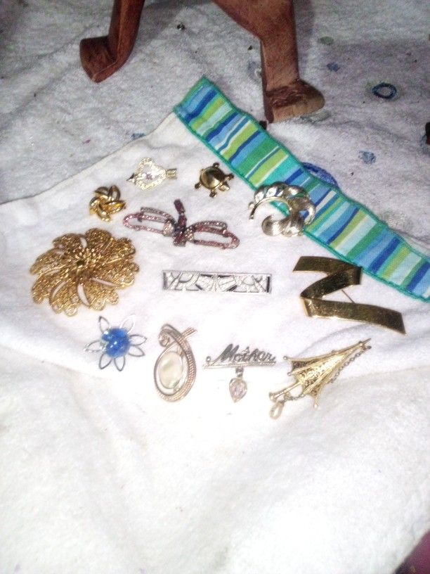 12 Vintage Pins/Broaches All For One Price