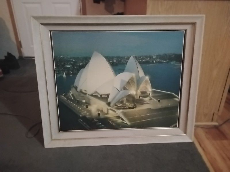 Sydney Opera House Framed Pitcher 35. 5 Inches In Width By 29.5 Inches In Height