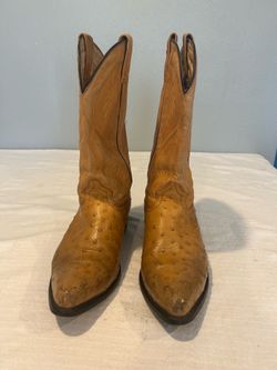 El General Genuine Full-Quill Ostrich Cowboy Boots Men's 10.5