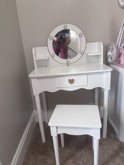 Little girls white vanity set