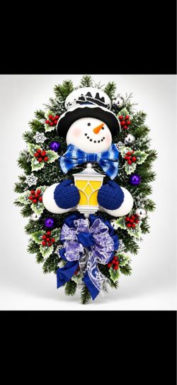 Thomas Kincaid Limited, edition lighted snowman holiday wreath still in box