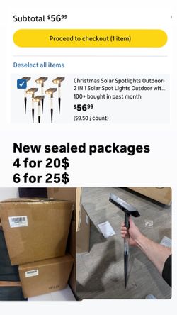 Christmas Solar Spotlights Outdoor- 2 IN 1 Solar Spot Lights Outdoor with 2 Lighting Modes & PC Light Guide Column for Garden Yard Pathway | Warm Yell