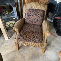 Wicker Rolled Arm Chair