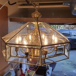 Brass Chandelier Refurbished With All New LED Bulbs 