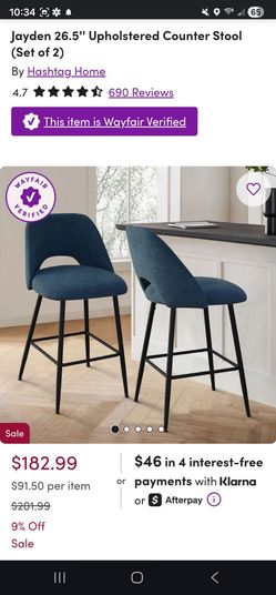 4 Blue Counter Stools