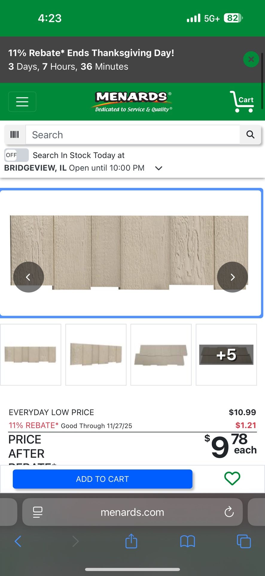 LP® SmartSide® 3/8 x 12 x 4' Reversible Textured Engineered Wood Cedar Shake Siding