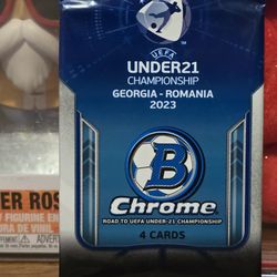 2023 Bowman Chrome Road to UEFA Under 21 European Championship Soccer Hobby Lite, Booster Pack. New Sealed.