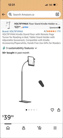 Tablet stand holder with adjustable gooseneck