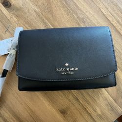 NEW Kate Spade Black Leather Crossbody Bag 