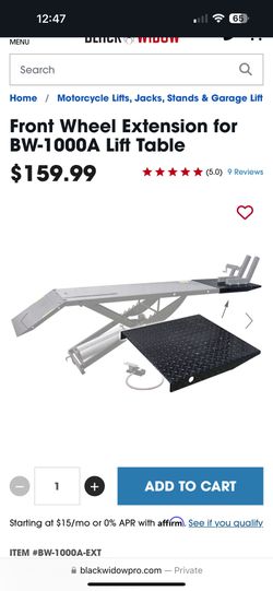 Front Wheel Extension for BW-1000A Lift Table
