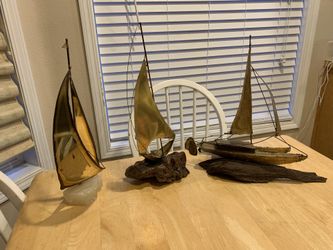 Vintage Brutalist Art - Sailboat Sculptures