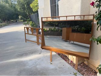 Mid century  king Headboard &  mirror