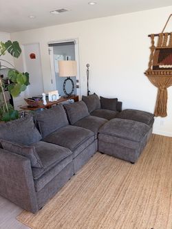 Brown Modular Storage Couch