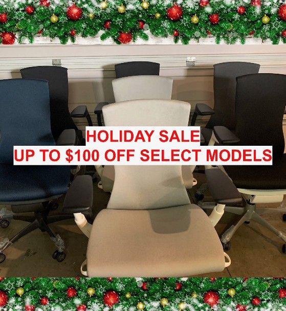 HOLIDAY SALE Herman Miller Remastered Aeron, Classic Aeron, Embody, Steelcase Amia, Leap V2, Chair