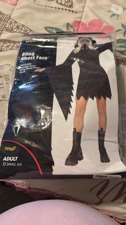 Bling Ghost Face Halloween Costume Adult Small