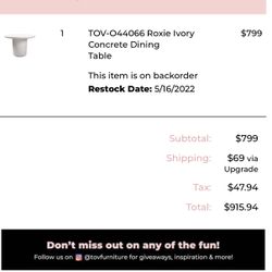 Roxie Ivory Concrete Dining Table + 4 Black Chairs (Set)