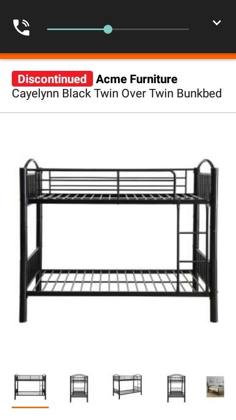 Acme Metal Frame Twin Bunk Bed
