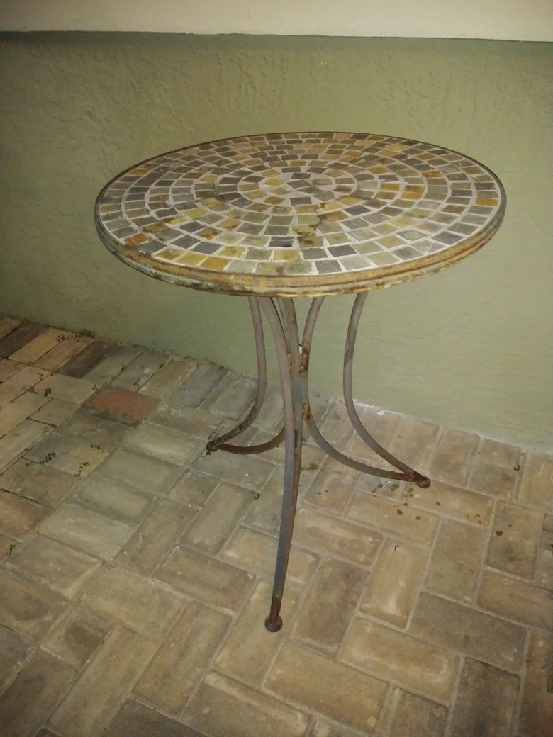 Cute mosaic top bistro table. Indoor/outdoor
