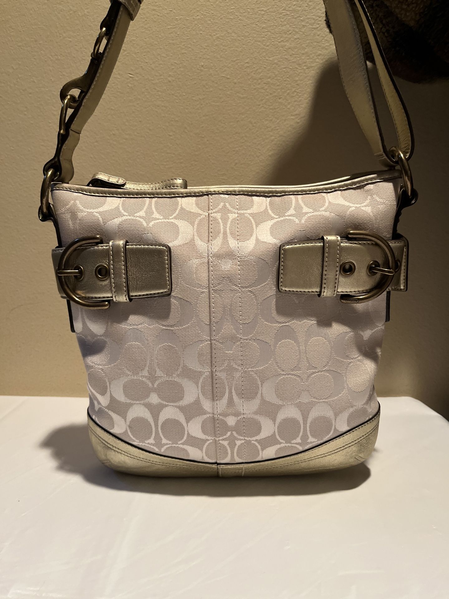 Coach Signature Hamptons Slim Duffle Shoulder Bag