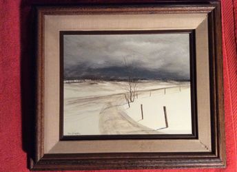 ORIGINAL RARE ROD NEWHALL OIL PAINTING FRAMED SIGNED LANDSCAPE