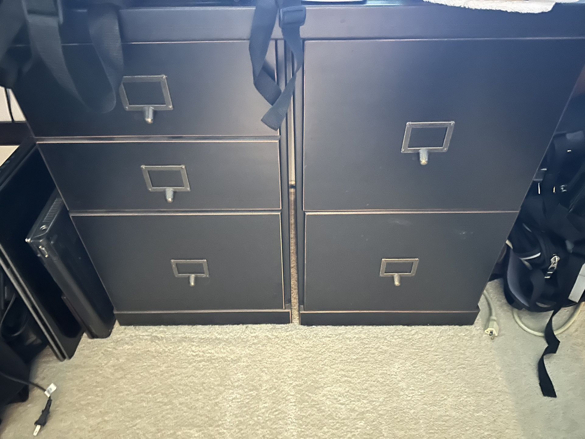 2 Desks With Multiple File Cabinets & Storage Cabinets