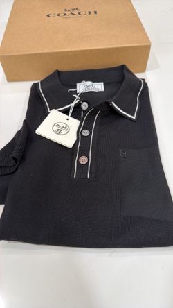 Men’s Hermes ribbed black shirt