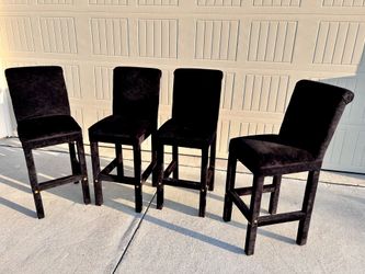 Set of Black Velvet Glam High-Back Bar Stools – $150 OBO