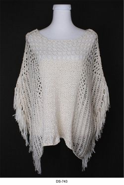 Crocheted summer poncho tunic flowy top