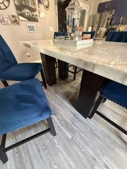 Marble dinning room table and chairs (Pick Only)