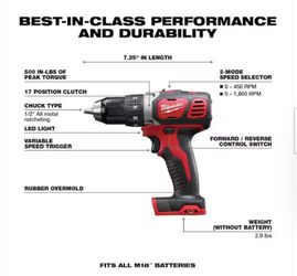 M18 1/2” Drill/Driver (battery not included)