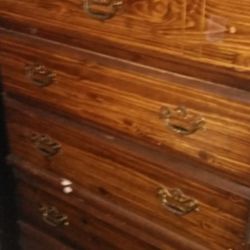NICE LARGE ANTIQUE WOOD CHEST OF DRAWERS $60.