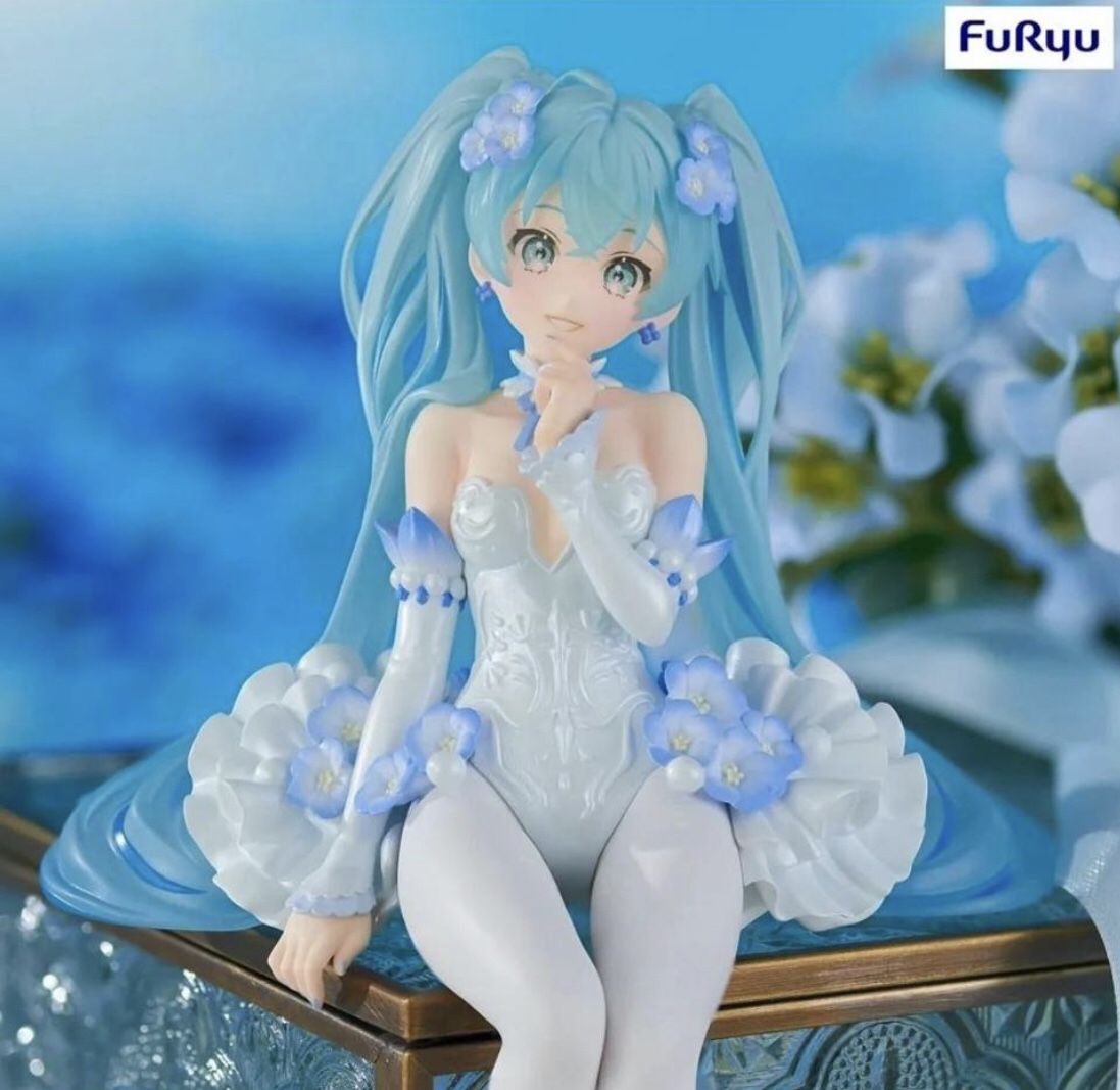 Vocaloid Hatsune Miku Flower Fairy Nemophila Pale Blue Ver Noodle Stopper Figure FuRyu