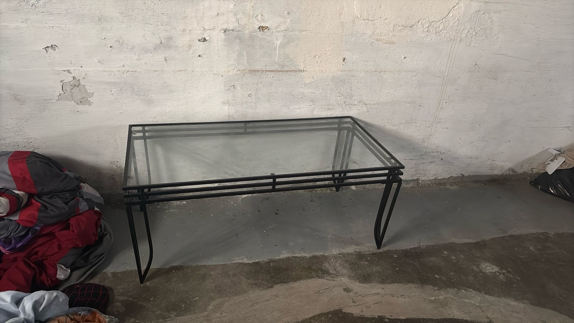 Black Glass Table For Sale