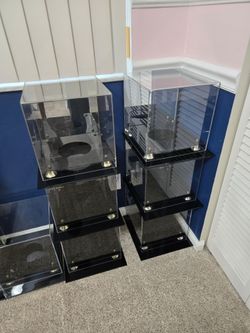 Acrylic Display Cases with Black Base