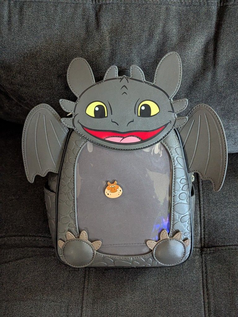 How To Train Your Dragon TOOTHLESS Pin Collector Mini Backpack New with Tags