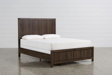 Cal King Brown Wood Panel Bed