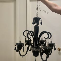 5-Light Candle Style Black Chandelier 