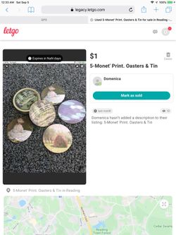 5-Monet Print Coasters & Case