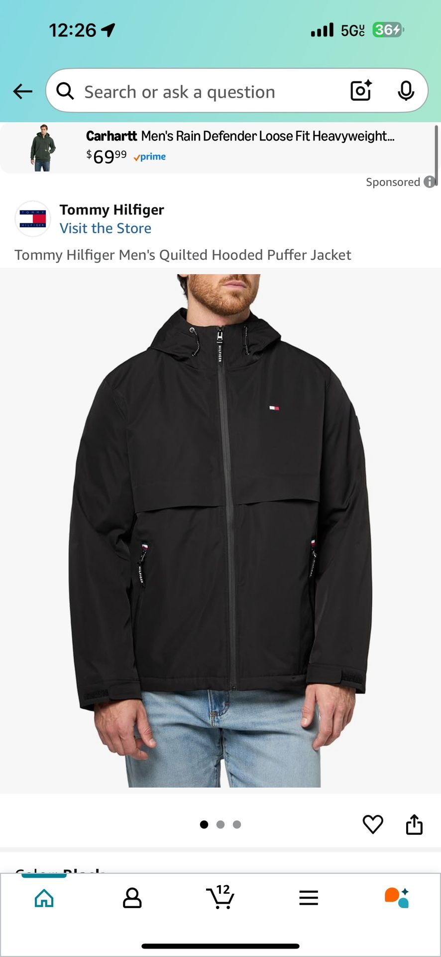 Tommy Hilfiger Men's Quilted Hooded Puffer Jacket XXL 