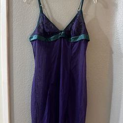 ELLE Women's Purple Full Slip Sheer Adjustable Straps Bow Accent Size M 1SD260