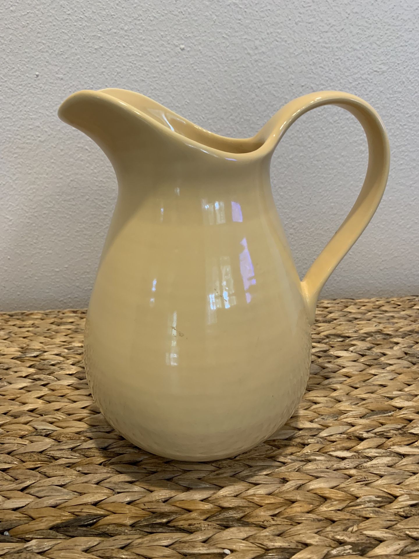 Four’s Gift Fresh Territory Country Kitchen Farmhouse Yellow Glazed Pitcher Home Decor!!!!