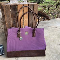 Nine West Double Handle Purple Satchel Handbag