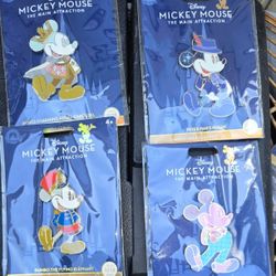 Mickey Disney Mickey Mouse Main Attraction Pins -Set of 6 #4, #5, #6, #7, #8, #9NWT