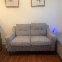 Title: 🚨 $100 – Brookside Ellen Loveseat (Light Gray) – Must Haul